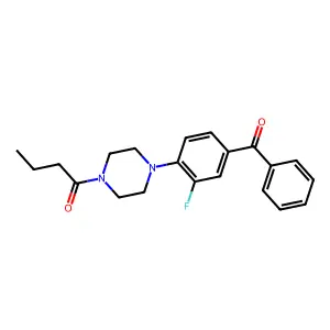 1-[4-(4-Benzoyl-2-fluorophenyl)piperazin-1-yl]butan-1-one structure