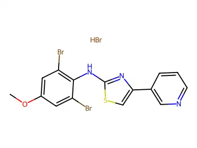 N-(2,6-Dibromo-4-methoxyphenyl)-4-pyridin-3-yl-1,3-thiazol-2-amine;hydrobromide structure