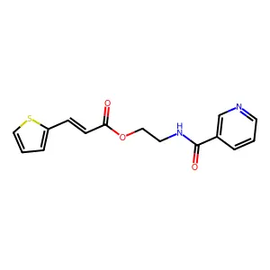 2-(3-pyridylcarbonylamino)ethyl (2E)-3-(2-thienyl)prop-2-enoate structure