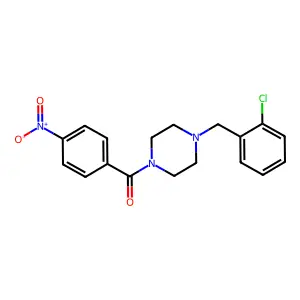[4-[(2-Chlorophenyl)methyl]piperazin-1-yl]-(4-nitrophenyl)methanone structure