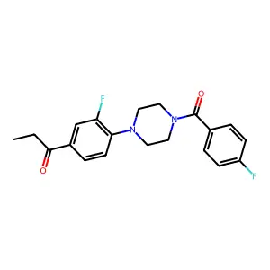 1-{3-fluoro-4-[4-(4-fluorobenzoyl)-1-piperazinyl]phenyl}-1-propanone structure