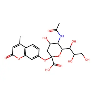 2'-(4-Methylumbelliferyl)-alpha-D-N-acetylneuraminic acid structure
