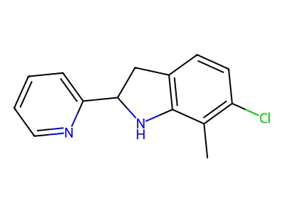 6-Chloro-7-methyl-2-(pyridin-2-yl)indoline structure