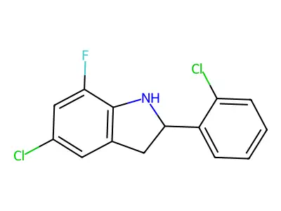 5-Chloro-2-(2-chlorophenyl)-7-fluoroindoline structure