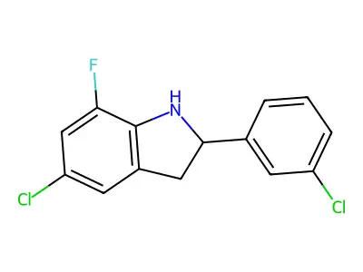 5-Chloro-2-(3-chlorophenyl)-7-fluoroindoline structure