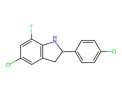 5-Chloro-2-(4-chlorophenyl)-7-fluoroindoline structure