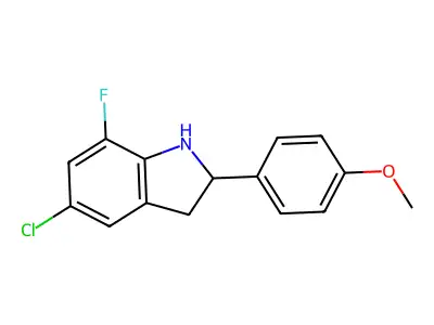 5-Chloro-7-fluoro-2-(4-methoxyphenyl)indoline structure