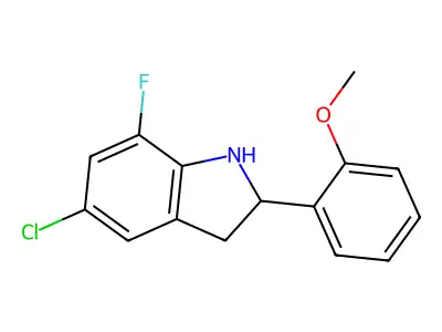 5-Chloro-7-fluoro-2-(2-methoxyphenyl)indoline structure