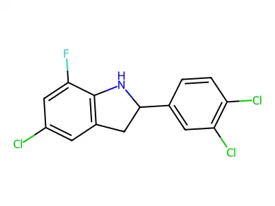 5-Chloro-2-(3,4-dichlorophenyl)-7-fluoroindoline structure