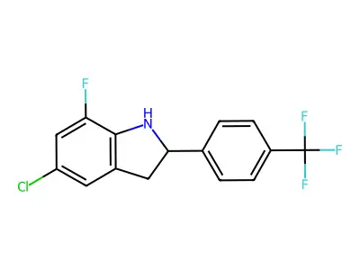 5-Chloro-7-fluoro-2-[4-(trifluoromethyl)phenyl]indoline structure