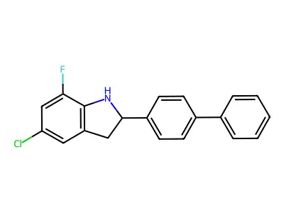 2-(4-Biphenylyl)-5-chloro-7-fluoroindoline structure