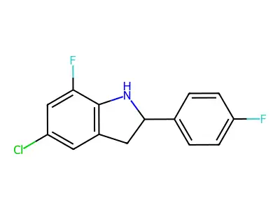 5-Chloro-7-fluoro-2-(4-fluorophenyl)indoline structure
