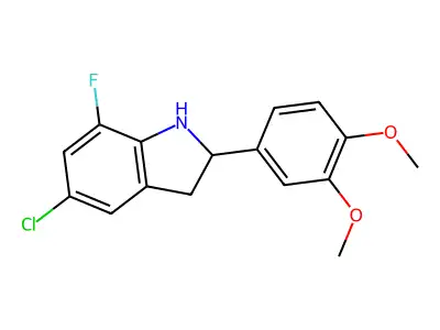 5-Chloro-2-(3,4-dimethoxyphenyl)-7-fluoroindoline structure