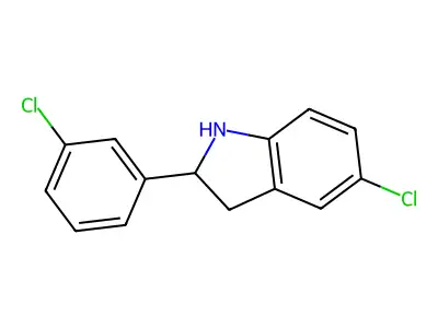 5-Chloro-2-(3-chlorophenyl)indoline structure