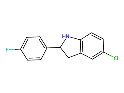 5-Chloro-2-(4-fluorophenyl)indoline structure