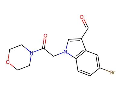5-bromo-1-[2-(morpholin-4-yl)-2-oxoethyl]-1H-indole-3-carbaldehyde structure