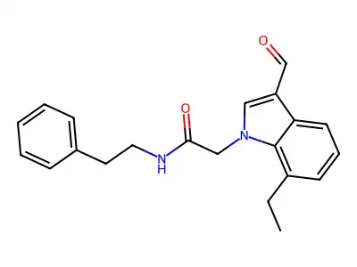 1H-Indole-1-acetamide, 7-ethyl-3-formyl-N-(2-phenylethyl)- structure