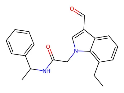 1H-Indole-1-acetamide, 7-ethyl-3-formyl-N-(1-phenylethyl)- structure
