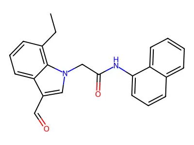 1H-Indole-1-acetamide, 7-ethyl-3-formyl-N-1-naphthalenyl- structure