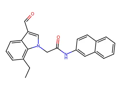 1H-Indole-1-acetamide, 7-ethyl-3-formyl-N-2-naphthalenyl- structure