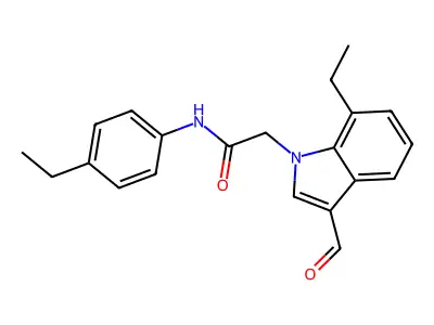 1H-Indole-1-acetamide, 7-ethyl-N-(4-ethylphenyl)-3-formyl- structure