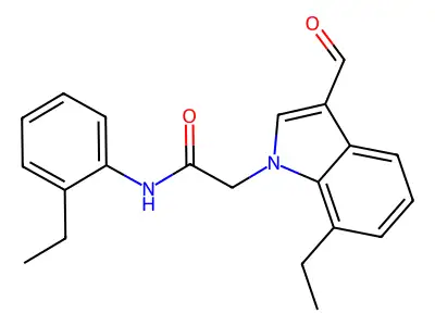 1H-Indole-1-acetamide, 7-ethyl-N-(2-ethylphenyl)-3-formyl- structure