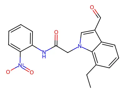 1H-Indole-1-acetamide, 7-ethyl-3-formyl-N-(2-nitrophenyl)- structure