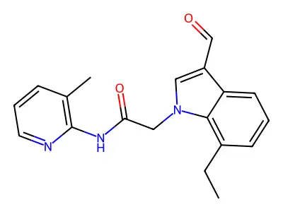 1H-Indole-1-acetamide, 7-ethyl-3-formyl-N-(3-methyl-2-pyridinyl)- structure