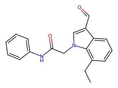 1H-Indole-1-acetamide, 7-ethyl-3-formyl-N-phenyl- structure