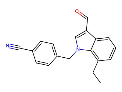 4-[(7-Ethyl-3-formylindol-1-yl)methyl]benzonitrile structure
