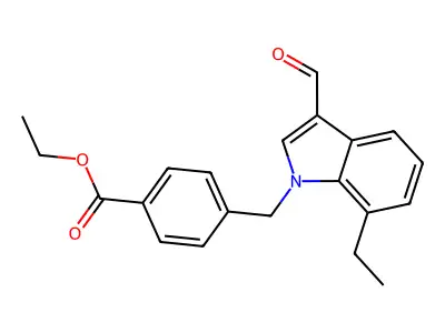 Ethyl 4-[(7-ethyl-3-formylindol-1-yl)methyl]benzoate structure