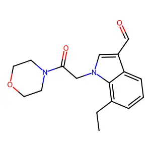 7-Ethyl-1-(2-morpholin-4-yl-2-oxoethyl)indole-3-carbaldehyde structure