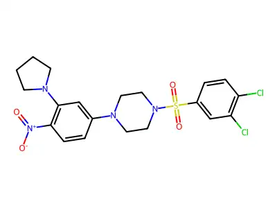 1-(3,4-Dichlorophenyl)sulfonyl-4-(4-nitro-3-pyrrolidin-1-ylphenyl)piperazine structure