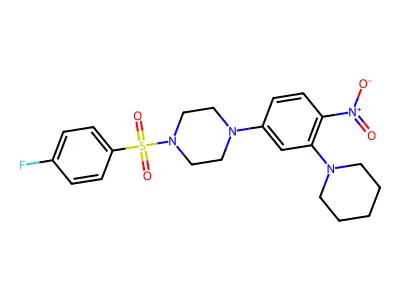 1-(4-Fluorophenyl)sulfonyl-4-(4-nitro-3-piperidin-1-ylphenyl)piperazine structure