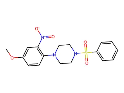 1-(Benzenesulfonyl)-4-(4-methoxy-2-nitrophenyl)piperazine structure
