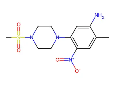 2-Methyl-5-(4-methylsulfonylpiperazin-1-yl)-4-nitroaniline structure