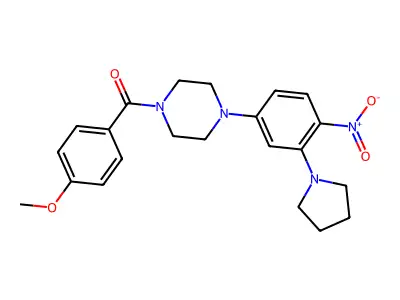 (4-Methoxyphenyl)-[4-(4-nitro-3-pyrrolidin-1-ylphenyl)piperazin-1-yl]methanone structure