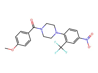 (4-Methoxyphenyl){4-[4-nitro-2-(trifluoromethyl)phenyl]piperazin-1-yl}methanone structure