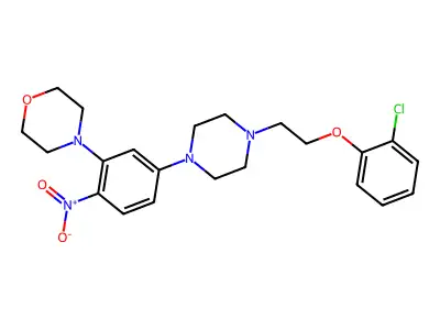 4-(5-{4-[2-(2-Chlorophenoxy)ethyl]piperazin-1-yl}-2-nitrophenyl)morpholine structure
