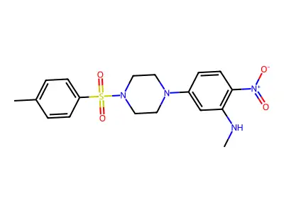 N-methyl-5-[4-(4-methylphenyl)sulfonylpiperazin-1-yl]-2-nitroaniline structure