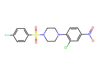 1-(2-Chloro-4-nitrophenyl)-4-(4-fluorophenyl)sulfonylpiperazine structure