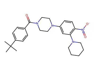 (4-Tert-butylphenyl)-[4-(4-nitro-3-piperidin-1-ylphenyl)piperazin-1-yl]methanone structure