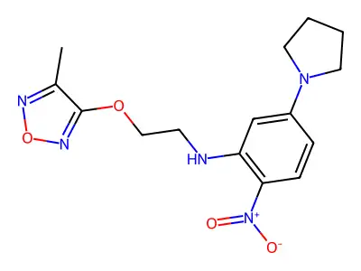 N-[2-[(4-methyl-1,2,5-oxadiazol-3-yl)oxy]ethyl]-2-nitro-5-pyrrolidin-1-ylaniline structure