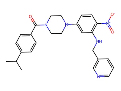 [4-[4-nitro-3-(pyridin-3-ylmethylamino)phenyl]piperazin-1-yl]-(4-propan-2-ylphenyl)methanone structure