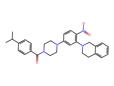 [4-[3-(3,4-dihydro-1H-isoquinolin-2-yl)-4-nitrophenyl]piperazin-1-yl]-(4-propan-2-ylphenyl)methanone structure