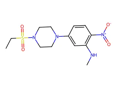 5-(4-ethylsulfonylpiperazin-1-yl)-N-methyl-2-nitroaniline structure