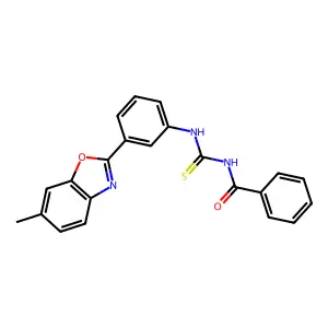 N-{[3-(6-methyl-1,3-benzoxazol-2-yl)phenyl]carbamothioyl}benzamide structure
