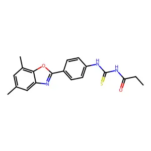 N-{[4-(5,7-dimethyl-1,3-benzoxazol-2-yl)phenyl]carbamothioyl}propanamide structure
