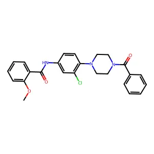 N-[4-(4-benzoylpiperazin-1-yl)-3-chlorophenyl]-2-methoxybenzamide structure