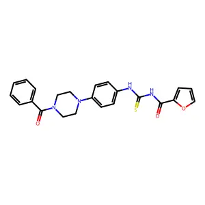 N-[[4-(4-benzoylpiperazin-1-yl)phenyl]carbamothioyl]furan-2-carboxamide structure